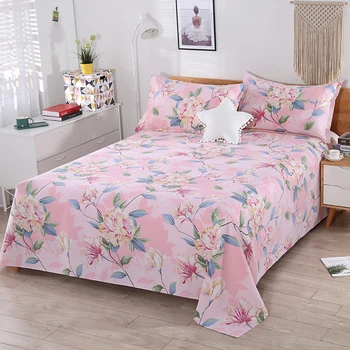 

Coarse Cloth Bed Sheet One-Piece Cotton Three-Piece Set Single Cotton and Linen Cotton Sheet Set King Sheet Set Bedsheet Dorm