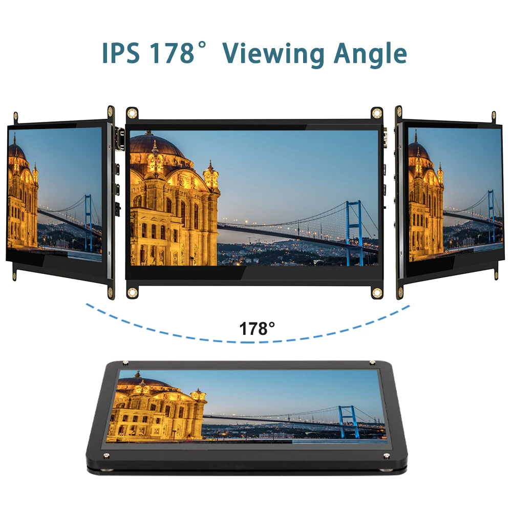 LESOWN ̴ HDMI USB  ġũ, 7 IPS 1024x600 LCD г ÷, ׷ Ŀ ,   4 