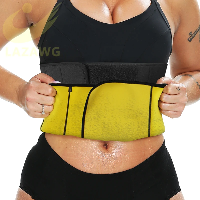 LAZAWG Neoprene Sauna Waist Trainer Corset Sweat Belt for Women Weight Loss Compression Trimmer Workout Fitness Hot Thermo Girdl best tummy control shapewear