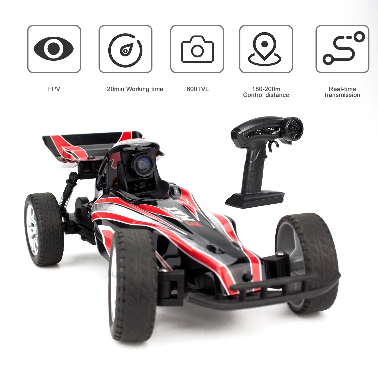 EMAX Interceptor FPV гоночный Радиоуправляемый автомобиль с камерой 600TVL 2,4G 1/24 автомобиль с дистанционным управлением с FPV очки RTG версия для детей
