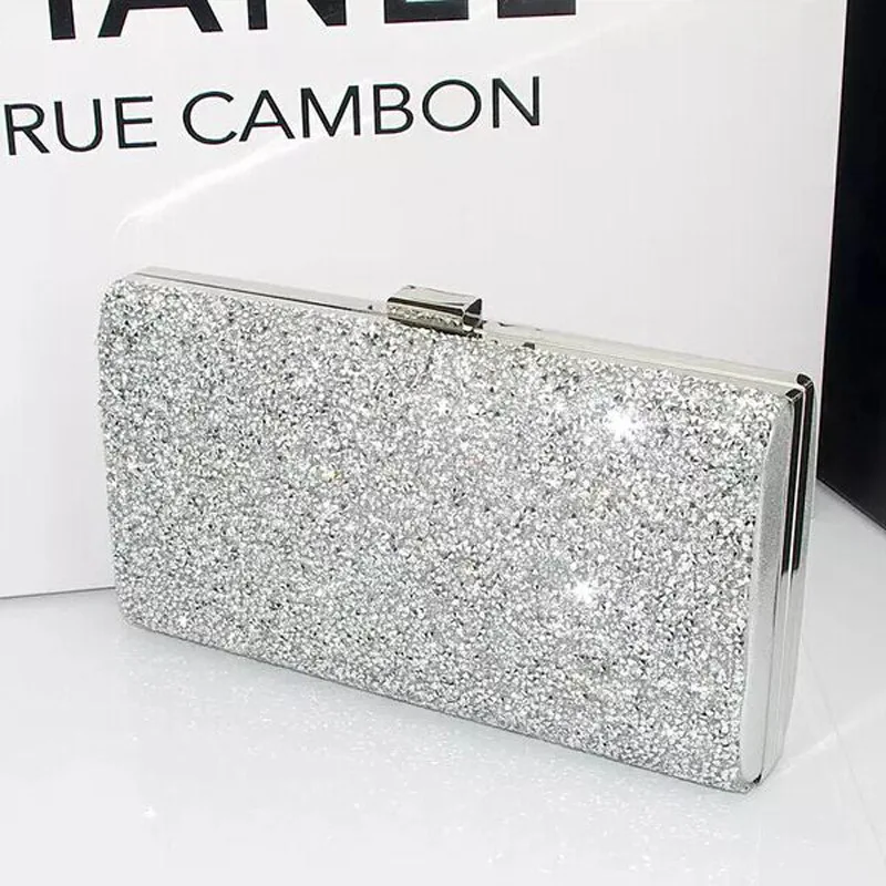 

Fashion Square Box Diamond Set WOMEN'S Bag Clutch Diamond Evening Bag Bride Handbag Square Women's Clutch