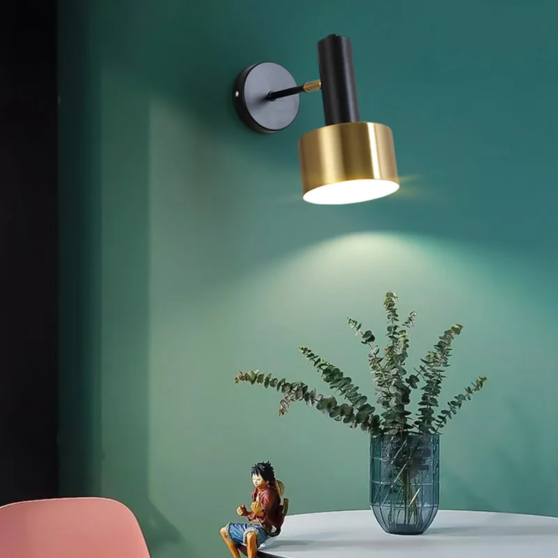 Nordic Modern Gold & Black Wall Sconce Light Fixture