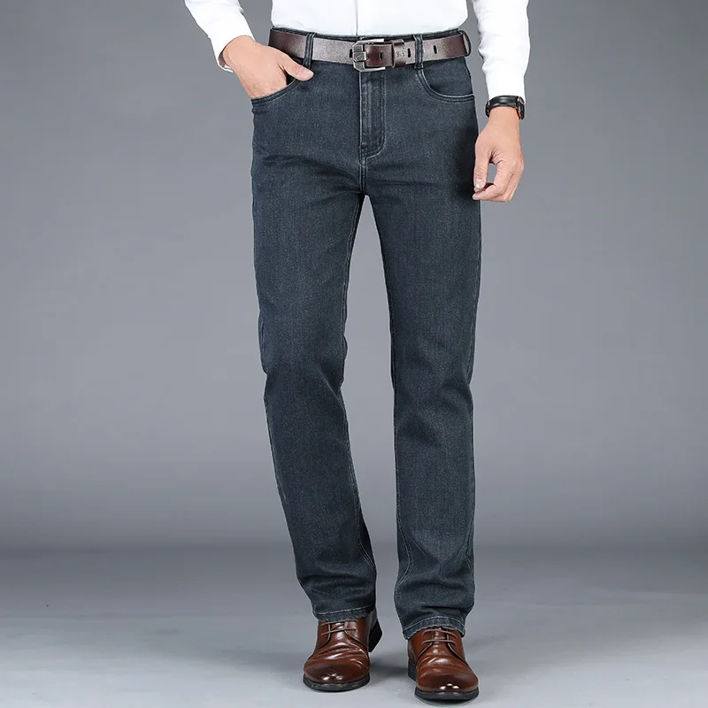 2019 New Autumn Winter Men's Stretch Jeans Business Casual Classic Style Trousers Black Gray Straight Denim Pants Male Brand 2019 New Autumn Winter Men's Stretch Jeans Business Casual Classic Style Trousers Black Gray Straight Denim Pants Male Brand
