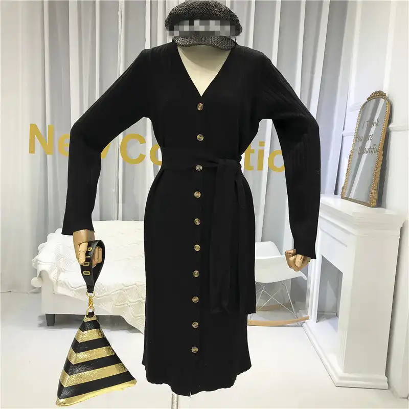 button up knit dress