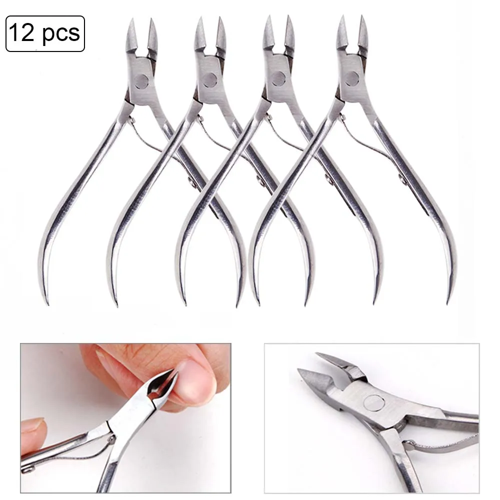 4/8/10 pcs Rainbow Stainless Steel Nail Cuticle Nipper Tweezer Clipper Dead Skin Remover Scissor Pl