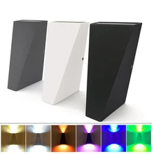 Applique murale LED en alliage d'aluminium, imperméable, double tête, trapèze, simple, convient pour une cour, un couloir ou un balcon, 12w, lp65