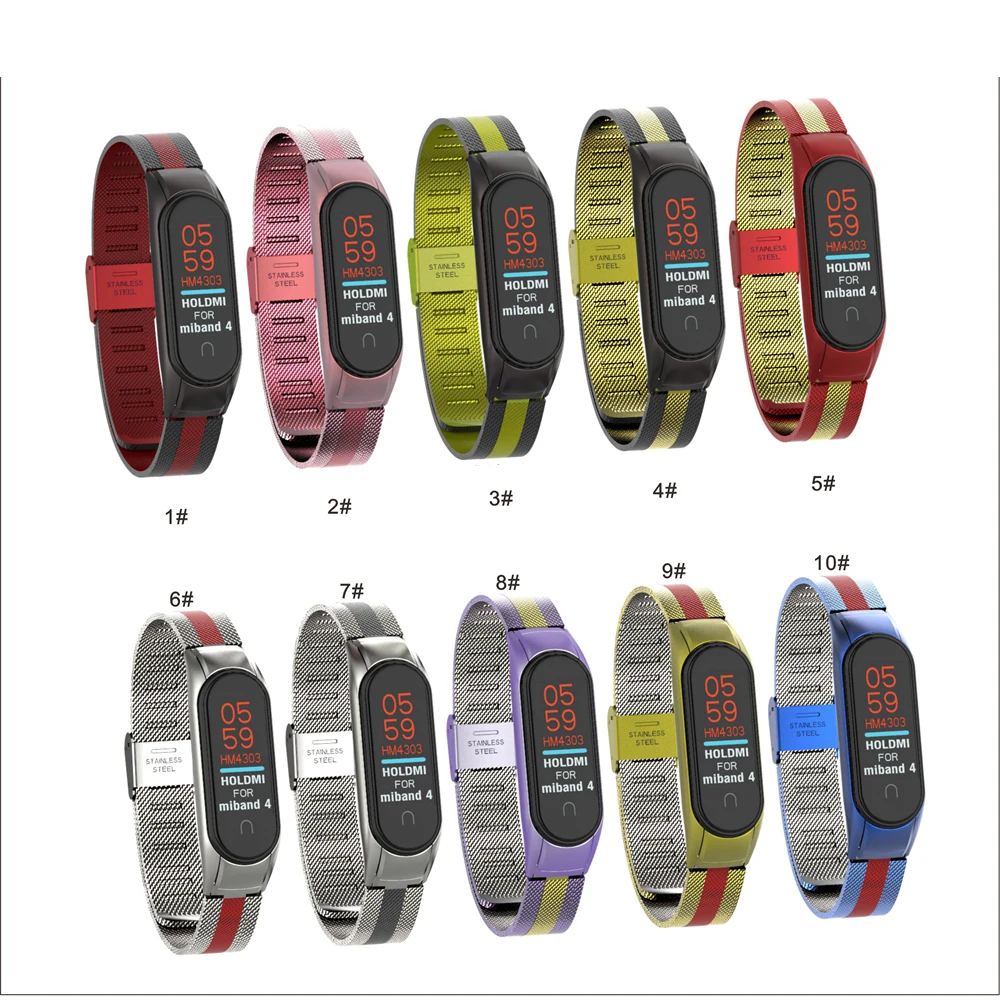 Металлический ремешок для mi band 4, умные браслеты из нержавеющей стали, браслет для Xiaomi mi band 4, браслет серебристого и черного цвета для mi band 4 nfc