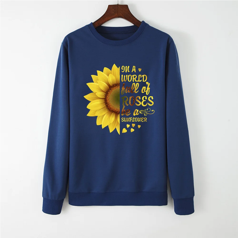  Sunflower flower winter warm Sweatshirt women's autumn Hoodie Sweatshirt fashion