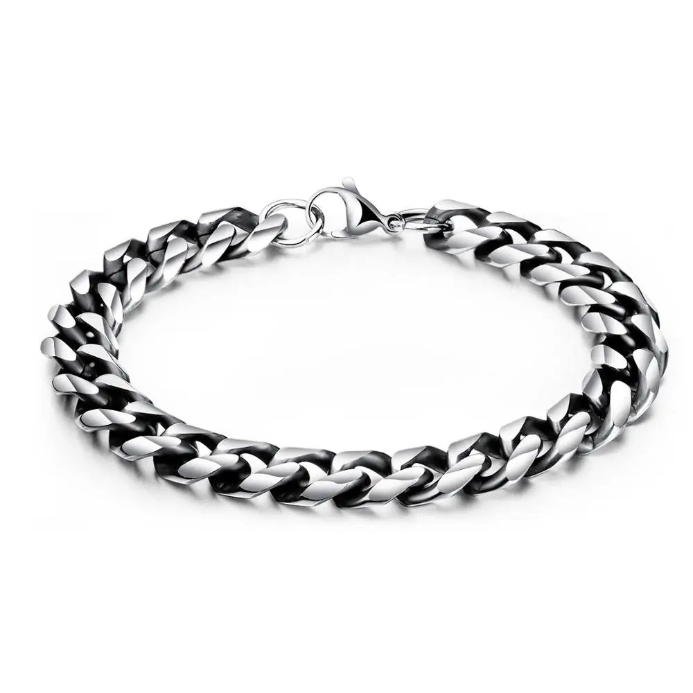 

CH-552 Stainless Steel Chain Bracelets For Man Women Silver Color For Pendant never Fade Jewelry