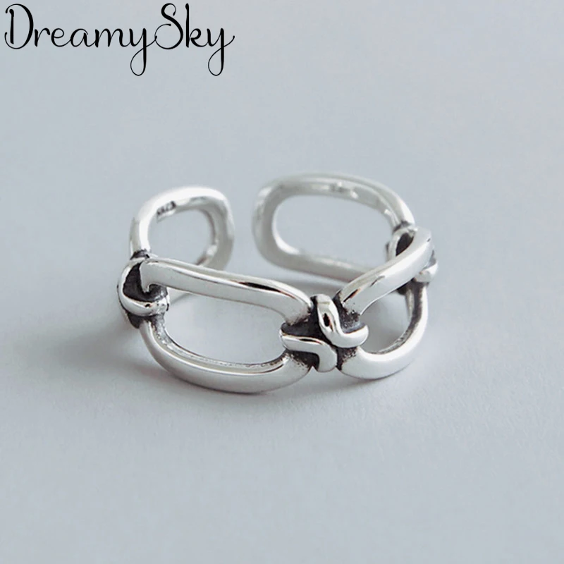 DreamySky Bijoux Boho Style Silver Color Line Cross Rings For Women Gifts Large Adjustable Finger | Украшения и аксессуары