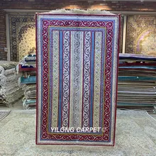 YILONG 3'x5' ручной работы восточные КРАСОЧНЫЕ КОВРЫ изысканный турецкий современные шелковые ковры(HF233B