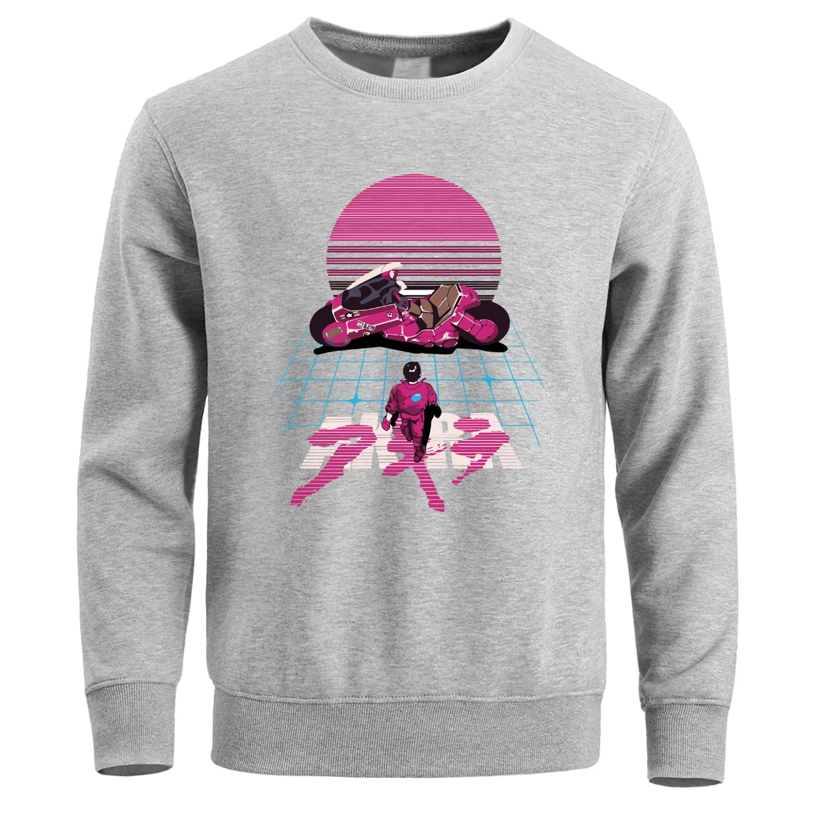 Akira Synthwave японского аниме мужские толстовки Толстовка с круглым вырезом Пуловер