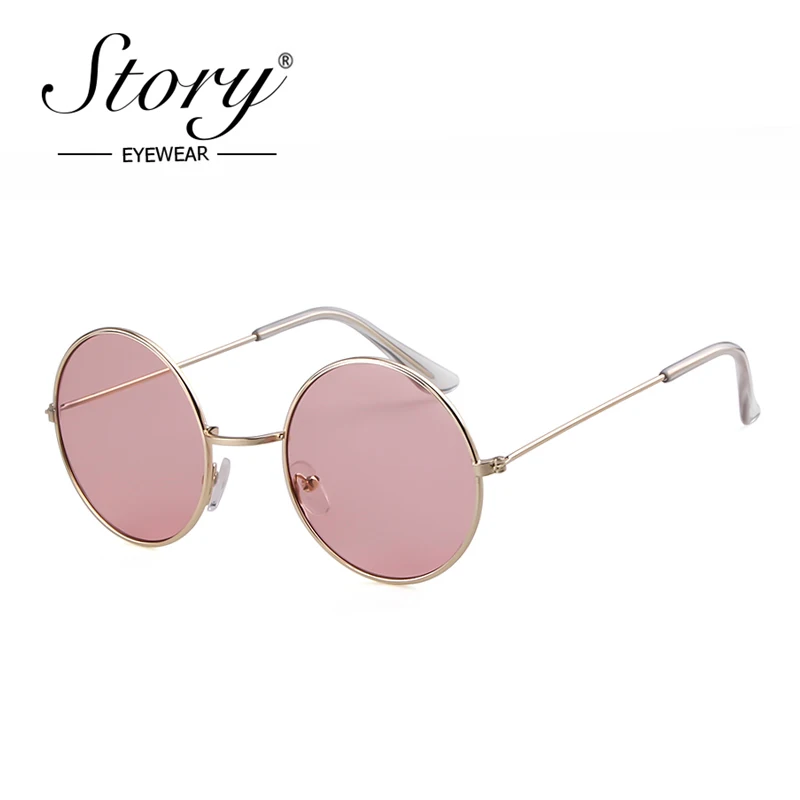 

STORY 2019 Fashion Small Round sunglasses women brand designer vintage Men Mirror sun glasses 90s retro gothic shades for women