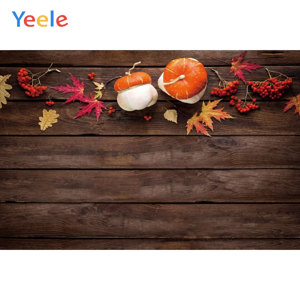 

Autumn Farm Leaves Wood Board Pumpkin Backdrop Newborn Baby Shower Kids Portrait Custom Photography Background For Photo Studio