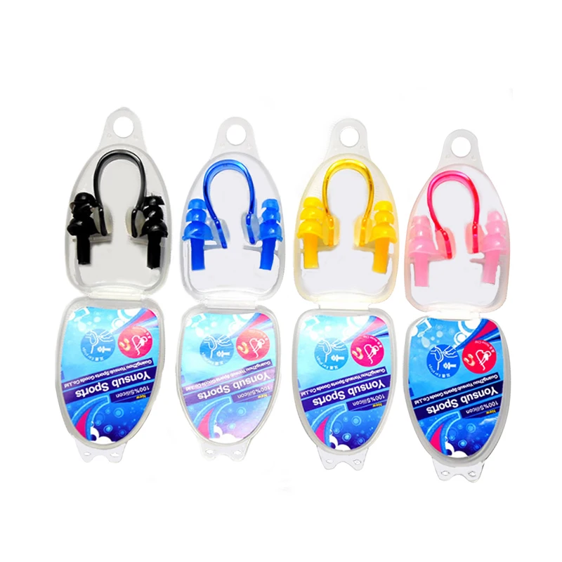 YonSub authentic earplugs nose clip swimming goggles ear nose clip set essential necessities of silica gel