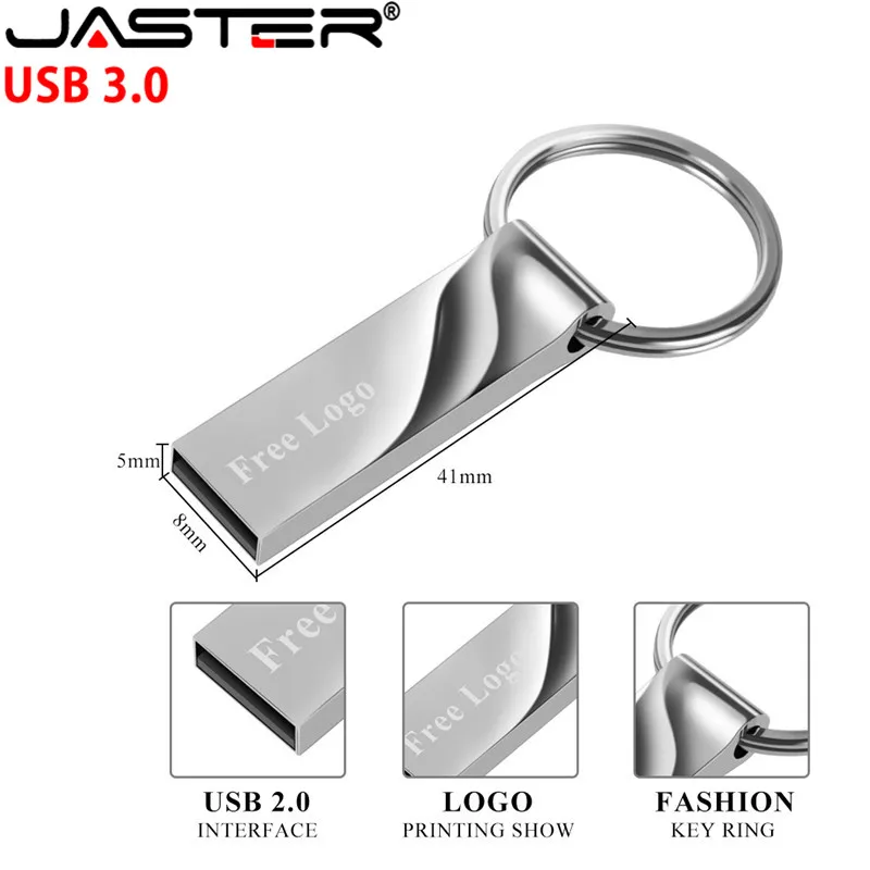 

JASTER USB 3.0 Mini Flash Drives metal pen key disk pendrive usb flash stick memory card 4GB 16GB 32GB 64GB(Over 10pcs Free logo