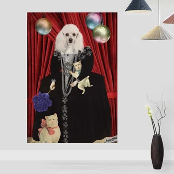 

Retro Nordic Art Poster Poodle Canvas Print Home Decor Wall Art Decor No Frame