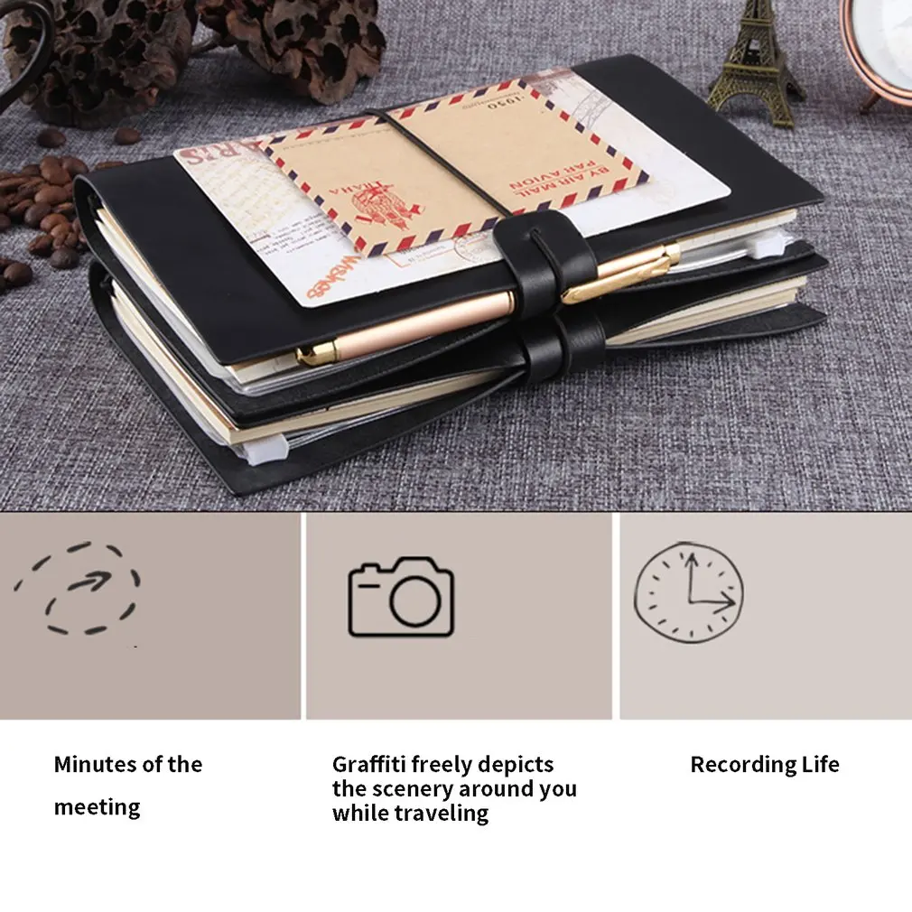 Retro travel Notepad small portable Korean creative tn hand account diary article art blank hand book simple Travel Notebook