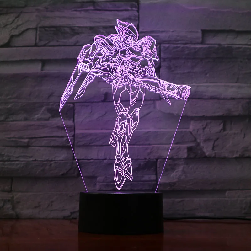 Pharah Игра Overwatch детский ночной Светильник Usb сенсорный Сенсор Вдоводел Рисунок Крытый Настенный декор светильник подарки OW 3d светодиодный ночной Светильник Amelie Lacroix - Emitting Color: Pharah