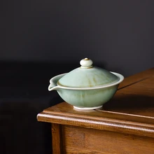 LUWU зеленый керамический гайвань чашка Китайский кунг-фу chawan 100 мл