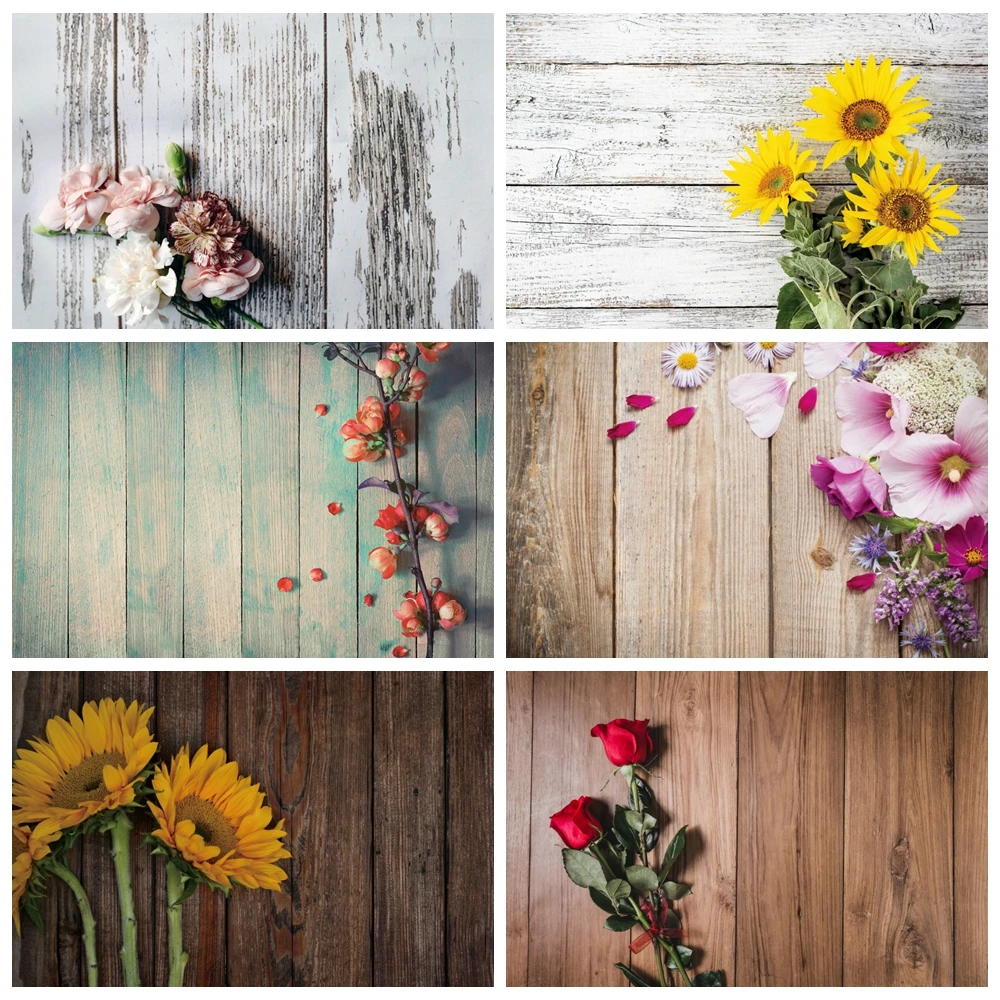 

Yeele Photozone For Baby Wooden Board Flowers Food Photography Background Photographic Backdrops Photo Studio Props Photophone