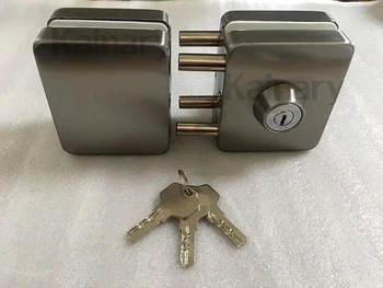 

Stainless steel office frameless glass door patch fittings, brushed finished glass door lock
