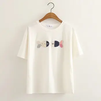 

sexy shirt short sleeves students' loose fitting cartoon design fresh thin t shirt sweatshirt leisure