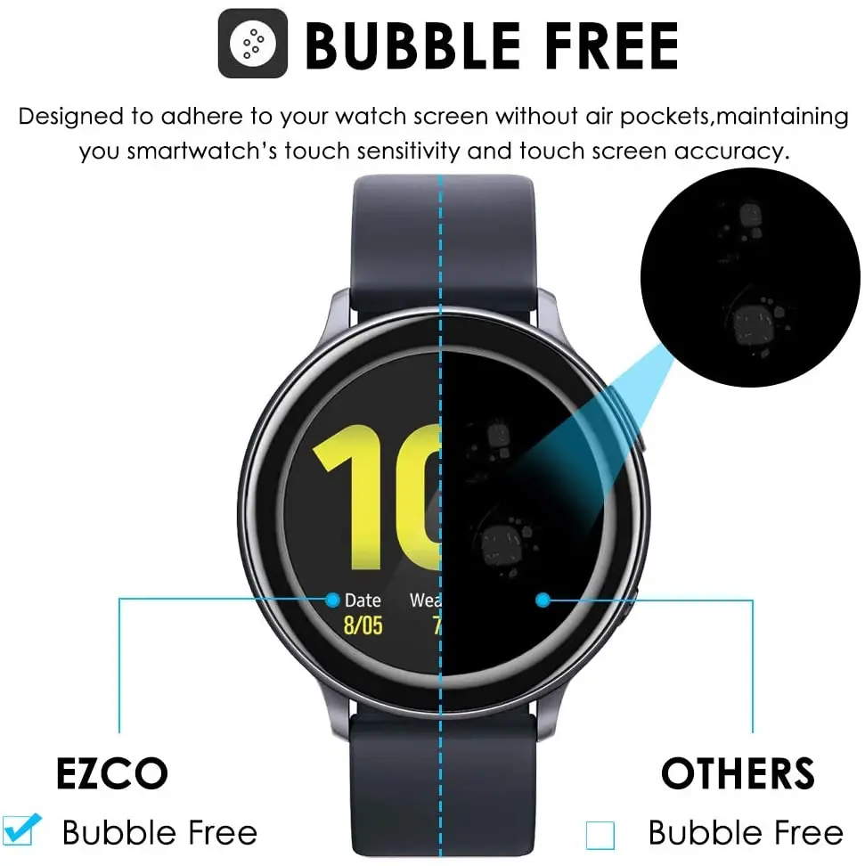 1/2/3PCS 20D Curved Edge Screen protector Glass For Samsung galaxy Watch Active 2 4 40mm 44mm Protective Tempered Glass Film