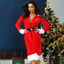 Женский сексуальный Рождественский Халат с капюшоном бархатное нижнее белье халат с Пижама с поясом сексуальное длинное шелковое кимоно халат# C