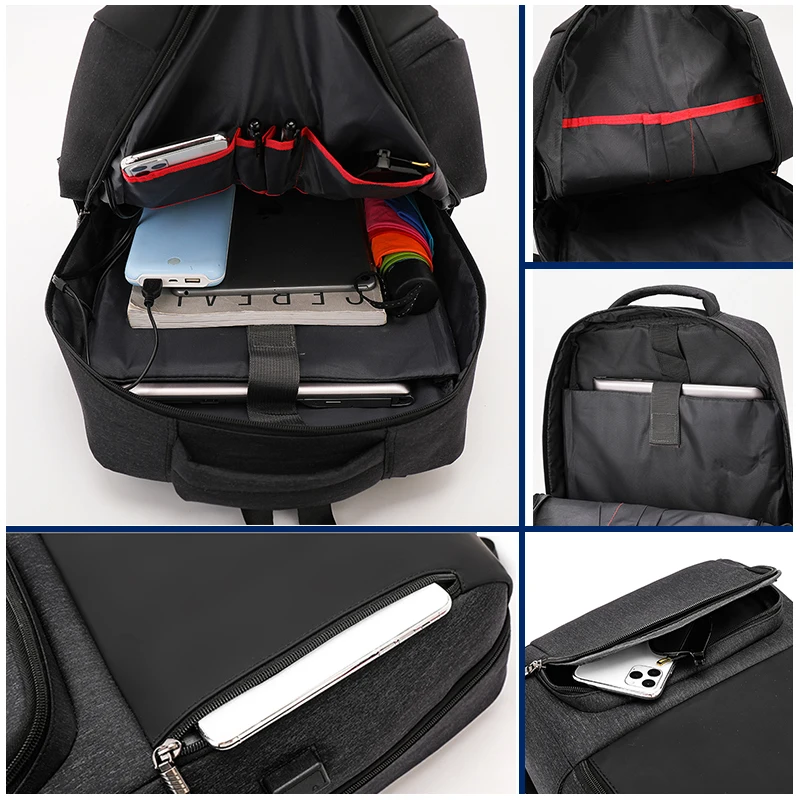 Mochila Antirrobo Para Hombre, Morral Con Cargador USB De 15,6 Pulgadas  Para Ordenador Portátil, Bolsa Escolar Informal De Viaje Para Universidad