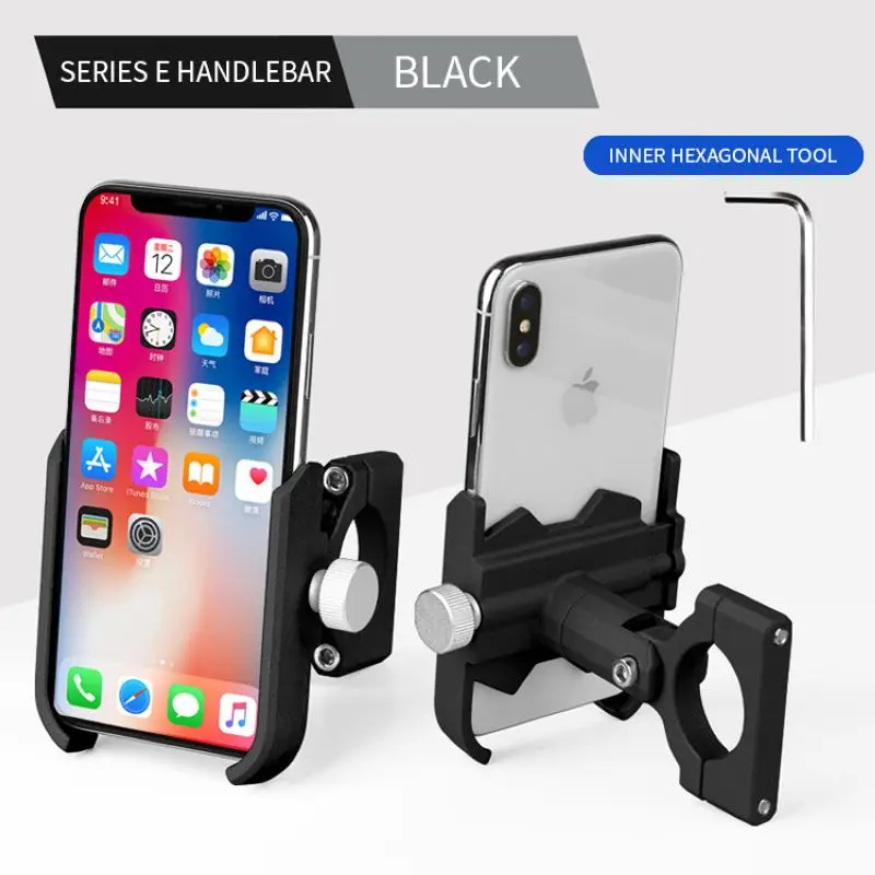 Handlebar blak Велосипедная подставка из алюминиевого сплава, Кронштейн 360 регулируемый велосипедный велосипед, руль для телефона, крепление для мотоцикла, зеркало заднего вида, держатель для телефона - Цвет: Handlebar blak