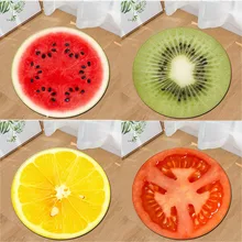 3D печать мягкие круглые коврики с изображением фруктов Противоскользящие коврики компьютерная Подушка для стула киви арбуз напольный коврик для детской комнаты домашний декор