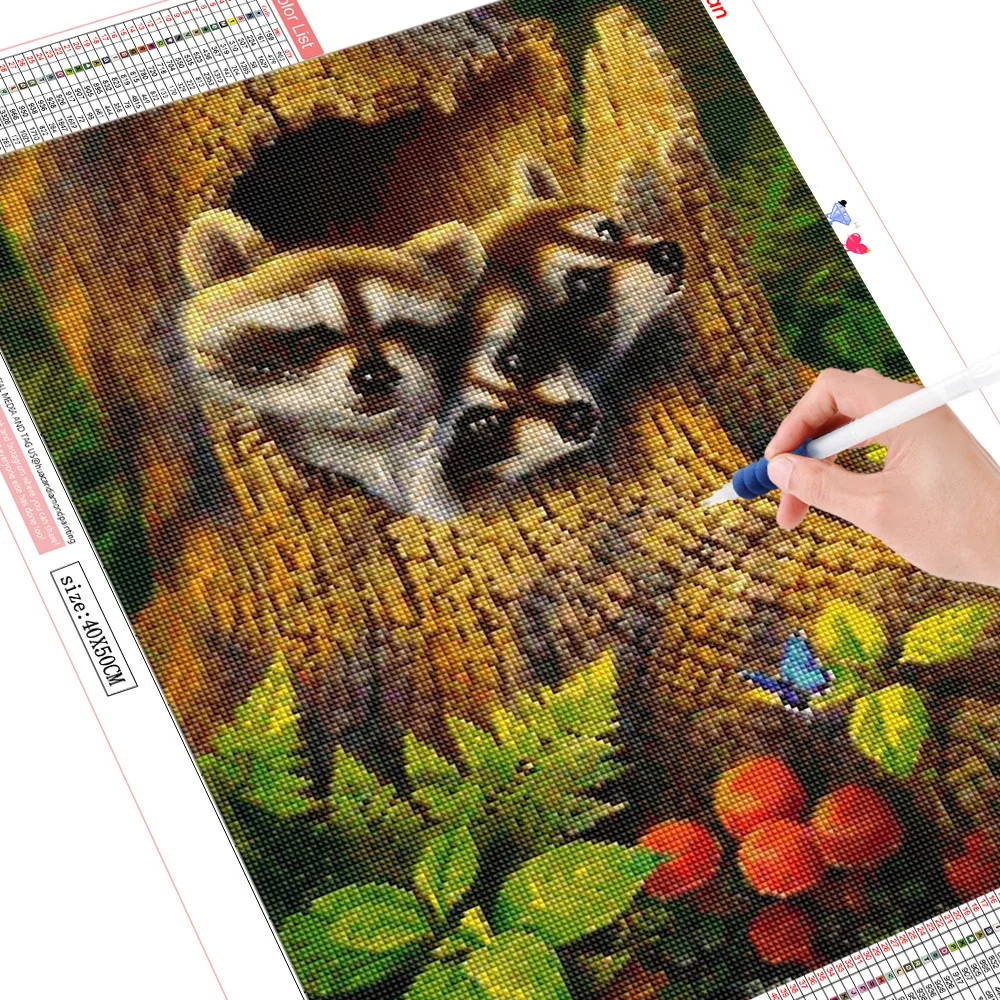 Red Panda and Girl 5D DIY AB Diamond Painting Kits Cute Animal Cross Stitch  Rhinestone Mosaic Art Craft Home Decoration Kid Gift