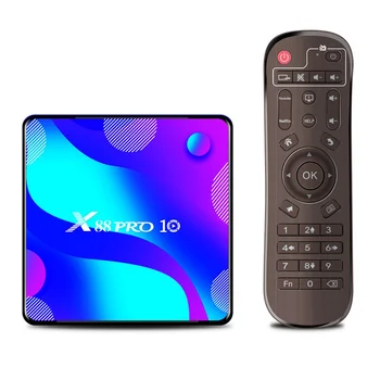 

X88 PRO 10 TV Box Android 10.0 4GB 64GB RK3318 Quad Core 4K HD 2.4G/5Ghz Wifi Netflix Youtube 3D Smart Set Top Box Media Player