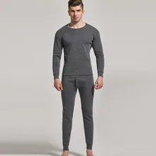 Термо-Пижама, набор для мужчин, одноцветная, длинный рукав, тонкая, плотная, сохраняющая тепло, одежда для сна, Топы+ штаны, комплект нижнего белья, Мужская пижама, Hombre Invierno