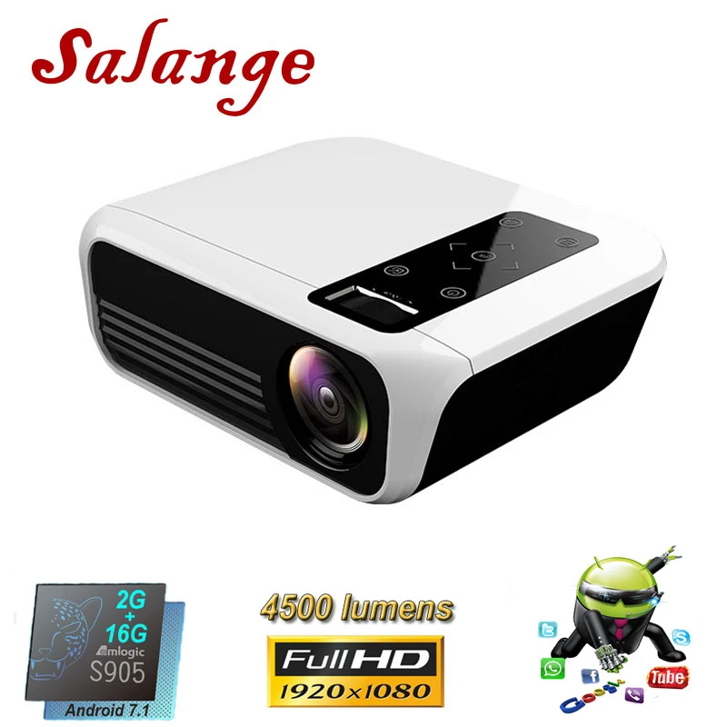 Salange T8 светодиодный проектор Full HD 1080P Projetor 5000 люмен домашний кинотеатр видео с HDMI