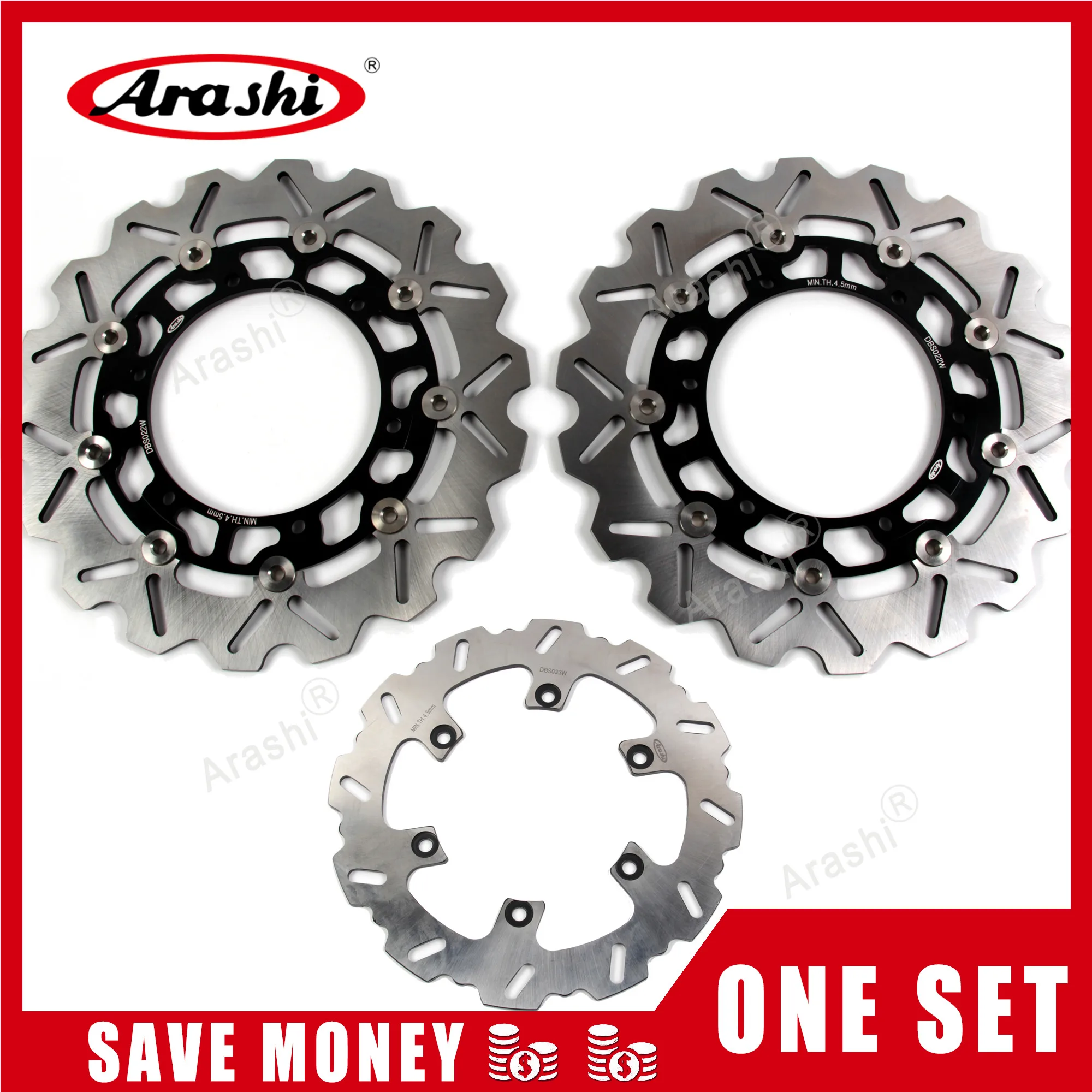 Arashi 1 комплект для YAMAHA XJR 1300 1999 2015 CNC Передние Задние тормозные диски XJR1300 2000 2001 2002