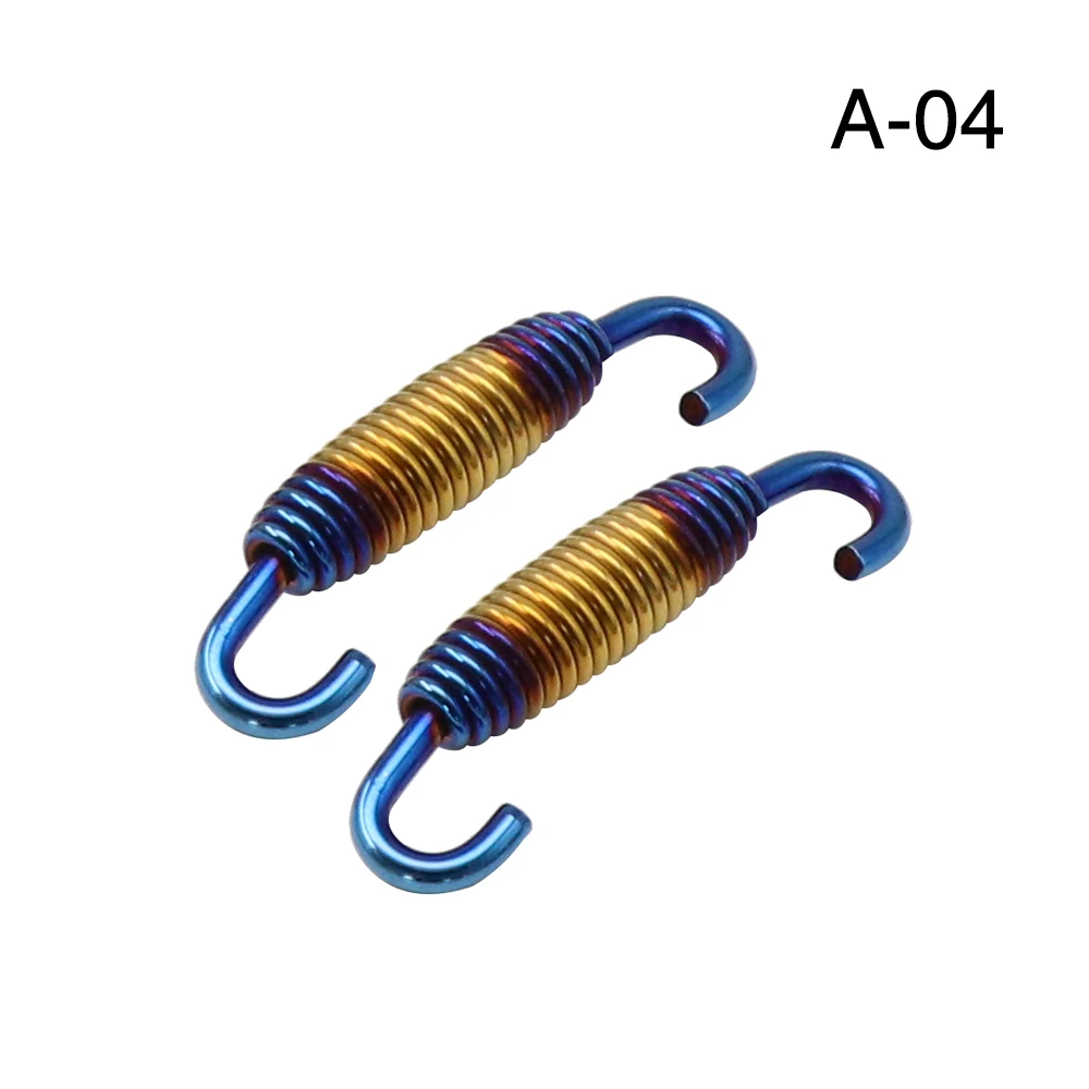 ZSDTRP 2 шт. 40/60 мм мотоцикл выхлопной среднего трубы пружины разноцветный из нержавеющей стали воронение золота для Akrapovic SC проекта AR - Цвет: A-04