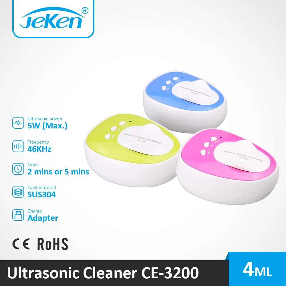 

Mini Contact Lenses Ultrasonic Cleaner CE-3200 With Adapter Portable Best Sonic Vibration Tank For RGP Ortho-K Colorful Lens