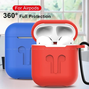 

Full Protection Earphone Case For AirPods 2 Silicone Protective Cover For Apple AirPods 1 2 Headphone Case Cover Accessories