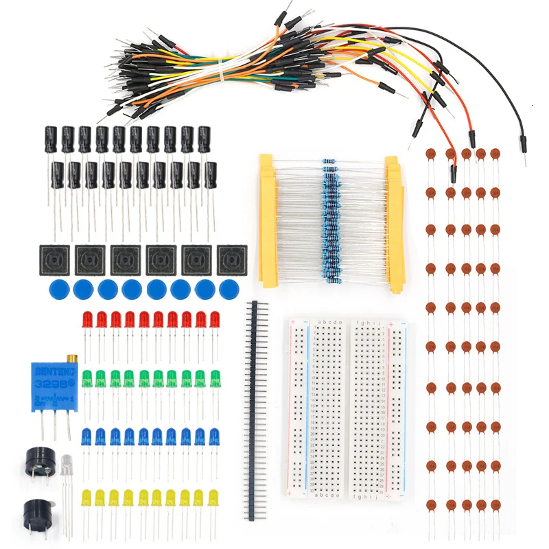 TZT стартовый комплект для arduino резистор/светодиодный/конденсатор/перемычки/макетный Резистор Комплект с розничной коробкой