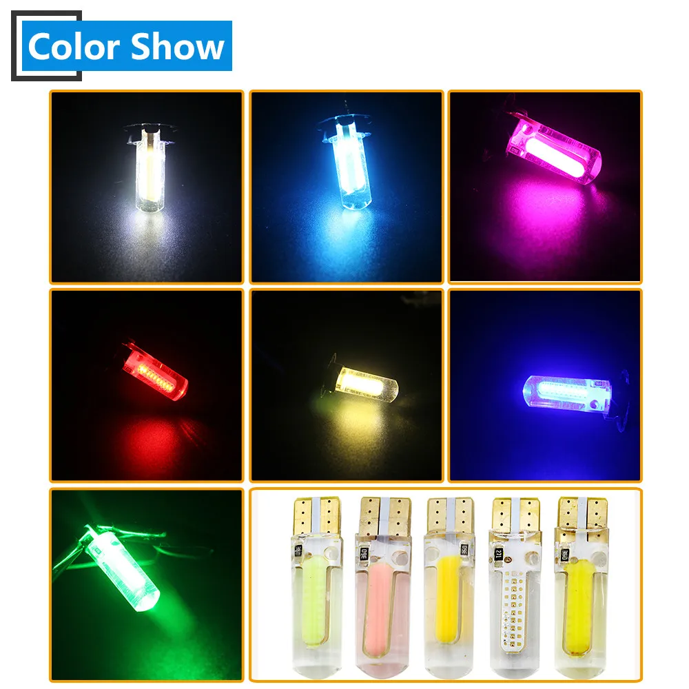 500X168 T10 светодиодный 194 168 W5W COB 20 SMD кремнезема супер яркий светодиодный светильник Клин боковой двери просвет Ширина светильник лампочка 12V белого и синего цвета