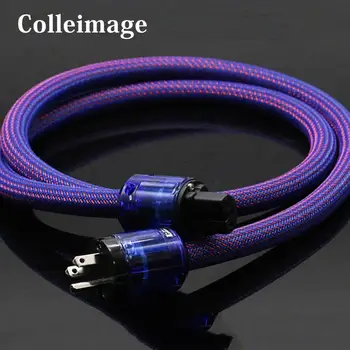 

Colleimage 6N Audio Hifi Audio Power Cord EU/US P-037/P-037E Power Plug Socket Connector AMP CD Player Audio Power Cable