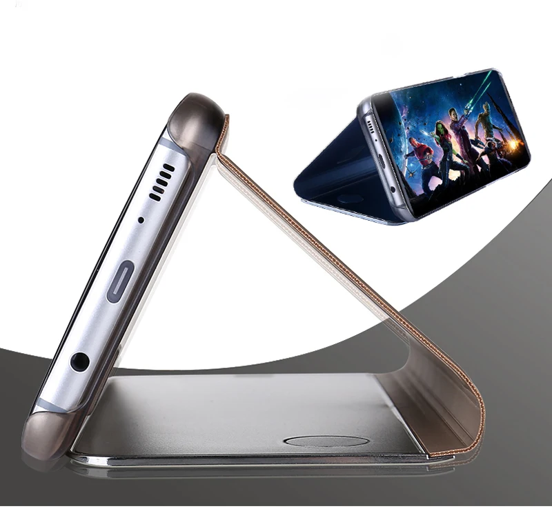 Умный флип чехол для смартфона зеркальный подходит к моделям Samsung Galaxy S8 S9 Plus S10 S10e