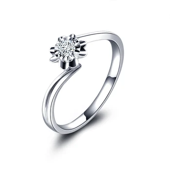 

1 Carat 18k White Gold Engagement Diamond Ring Genuine Platinum Rose Gold Wedding Marriage Couple Wedding Ring