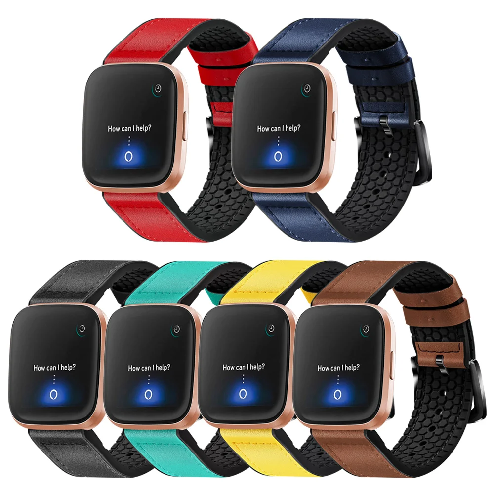 

Кожаный ремешок для часов Honecumi для Fitbit Versa, Fitbit Versa Lite, фитнес-браслет с защитой от пота, ремешок для Fitbit Versa 1/2