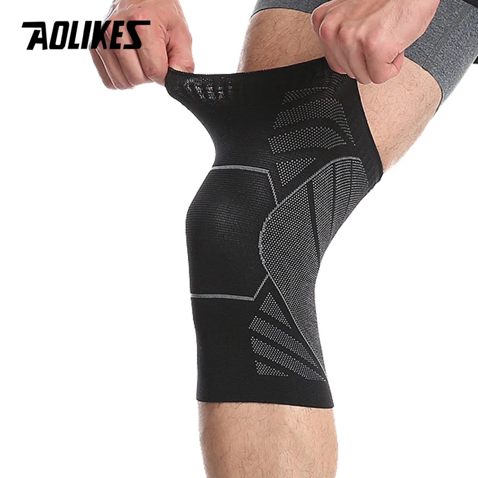 

AOLIKES 1PCS Elastic Knee Pads Nylon Sports Fitness Kneepad Fitness Gear Patella Brace Running Basketball Volleyball Support