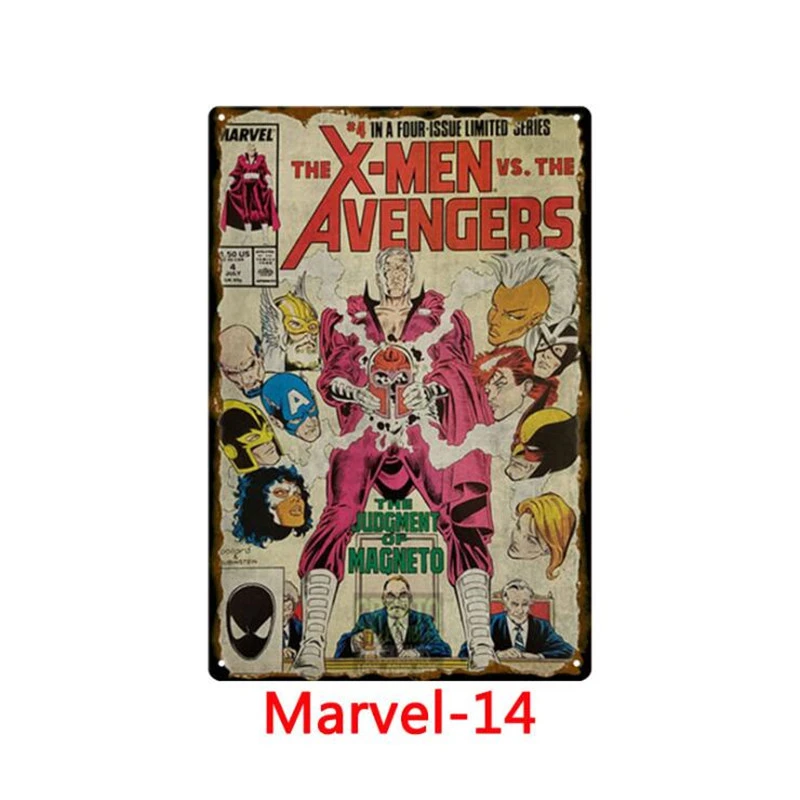 Style14 Герой Marvel комиксов Железный человек металлический знак Ретро металлический оловянный плакат с подписью доска для паба металлический винтажный домашний Декор стены искусства бар украшения - Цвет: Style14