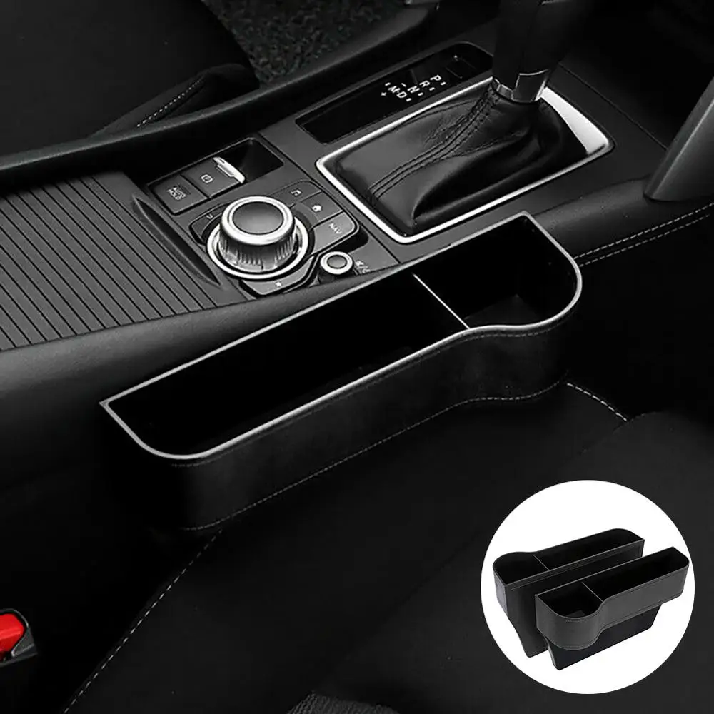 1/2pcs Car Seat Gap Slit Pocket Catcher Organizer PU Leather Storage Box Phone Bottle Cups Holder Auto Car Accessories Interior
