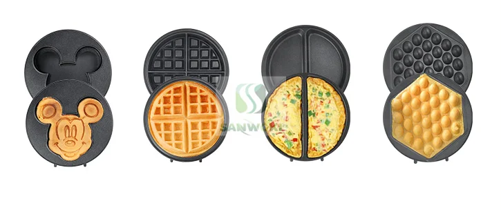 Disney Mickey Mouse and Minnie Mouse Double Flip Waffle Maker for 6 Waffles  (3 Mickey and 3 Minnie)